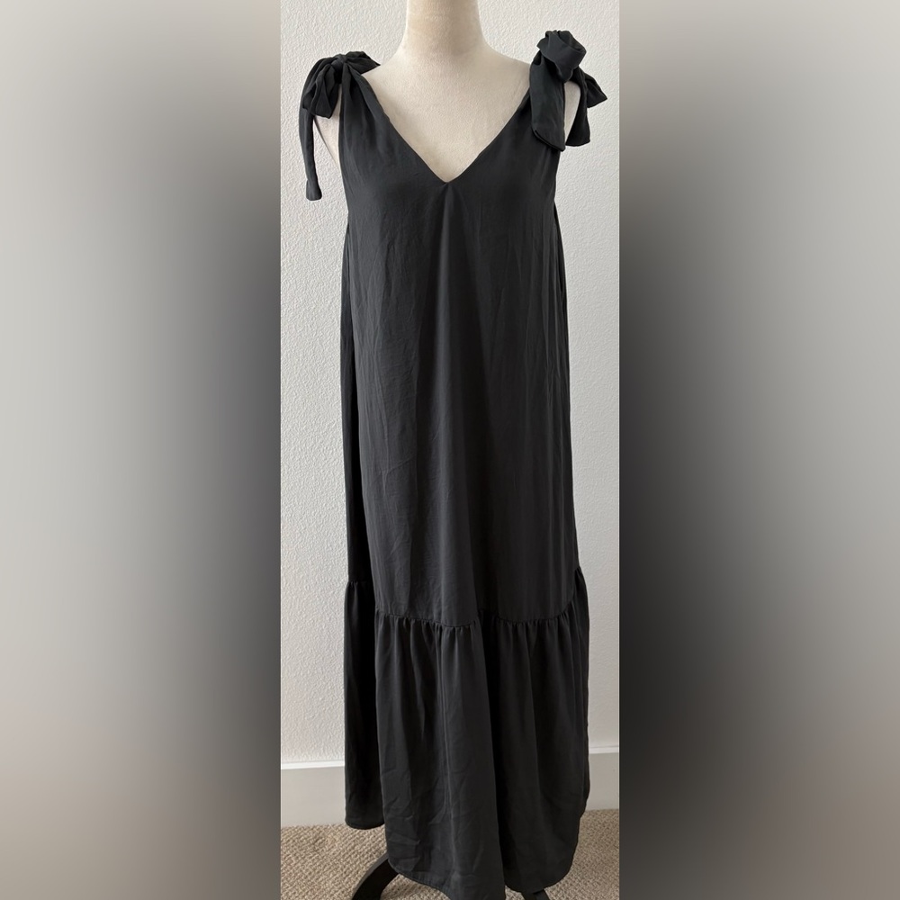 Banana Republic Charcoal Straight Maxi Dress
